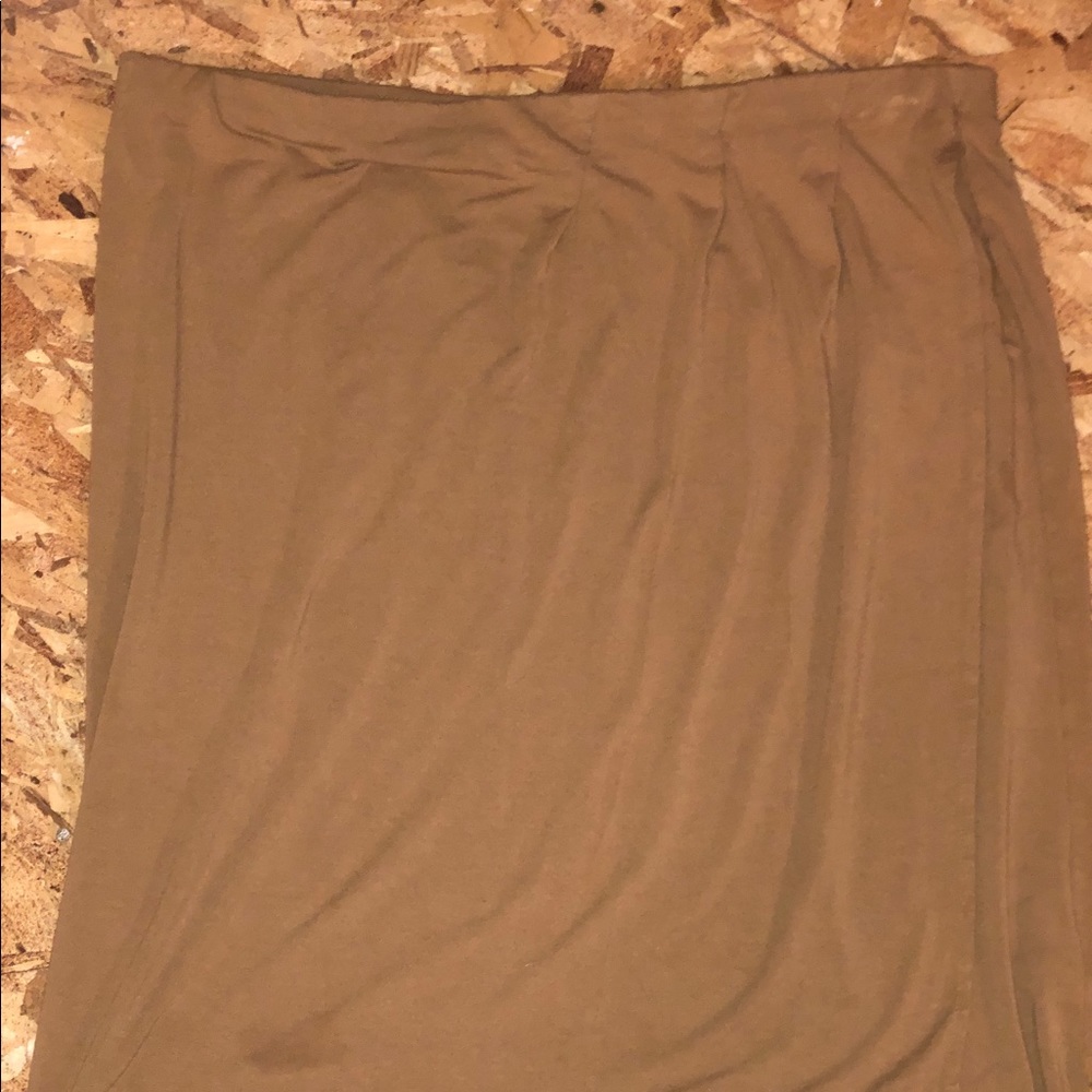 Tan J. Jill faux wrap mid length skirt